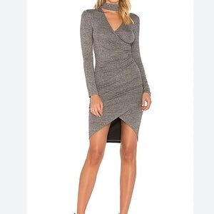 Bardot Ruched Alex Dress in Dark Grey